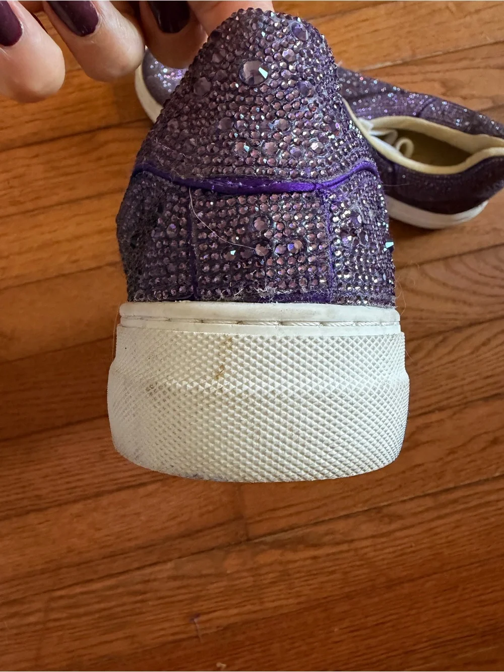 Betsey Johnson Purple Rhinestone Espadrille Sneakers